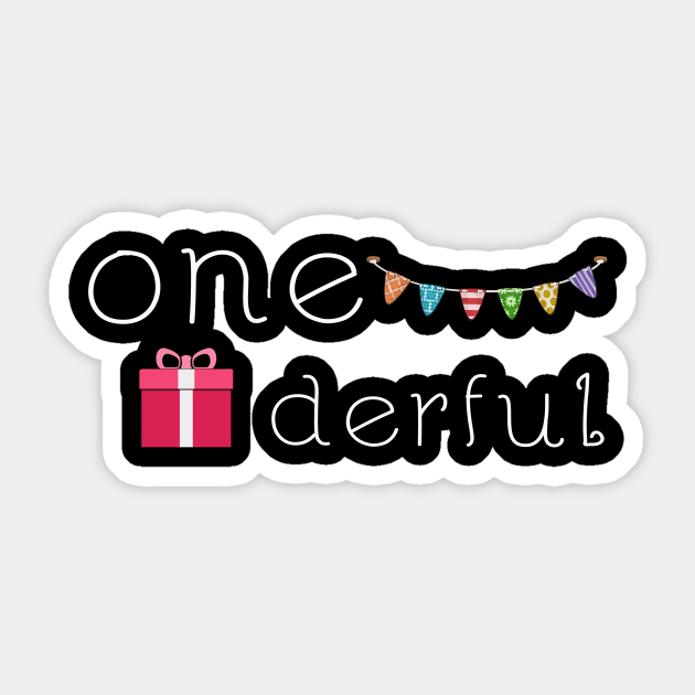 One - derful First Birthday Party Design Sticker by teesbyfifi